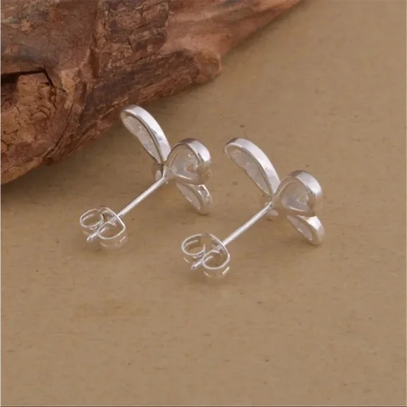 Sterling Silver Butterfly Earrings - Picture 2 of 3